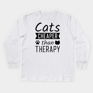 Cats Cheaper Than Therapy Kids Long Sleeve T-Shirt